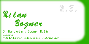 milan bogner business card